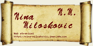 Nina Milošković vizit kartica